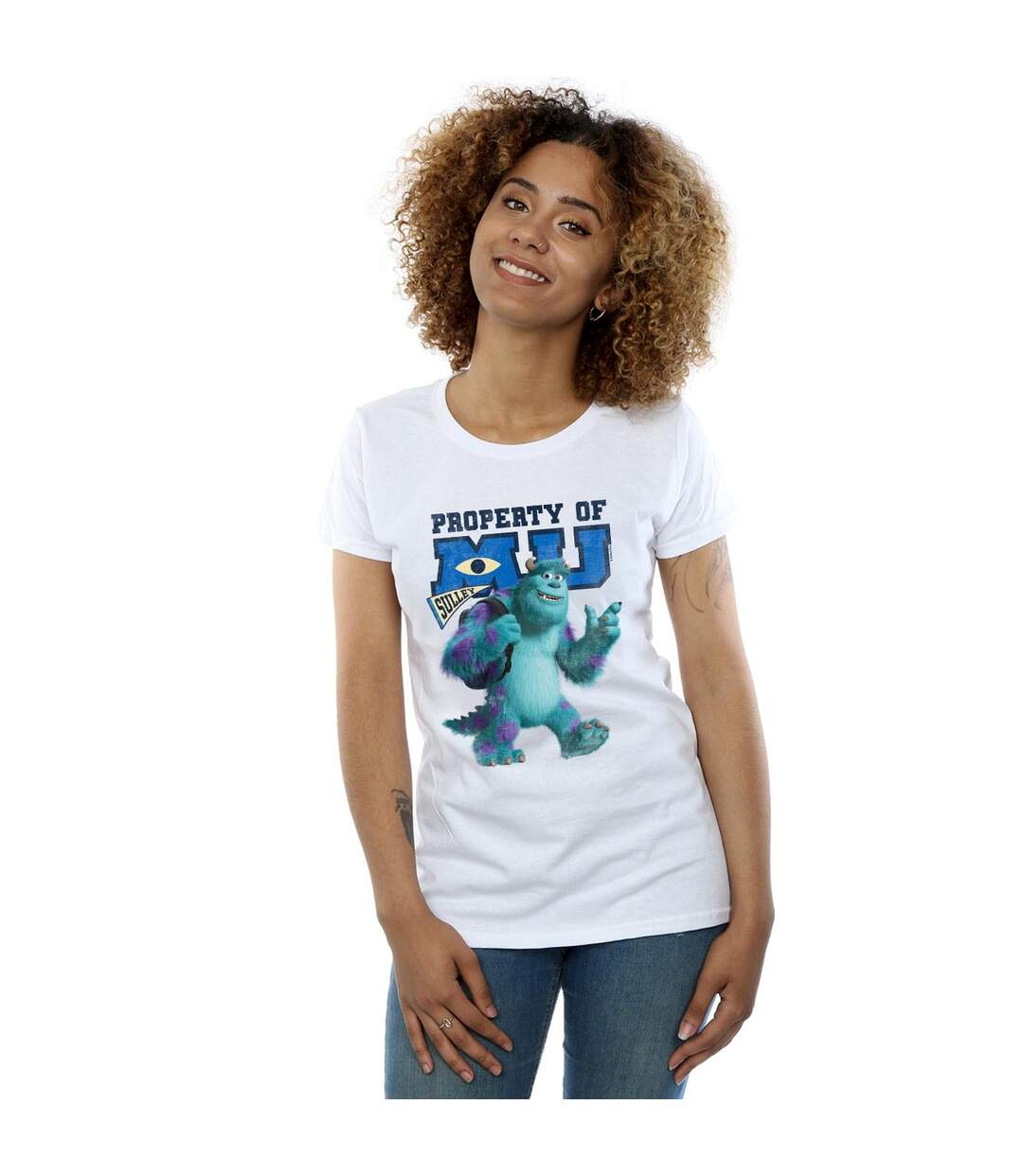 Disney Femme/Les femmes Monsters University Property Of MU Sulley - T-shirt en coton (Blanc) - UTBI34067-2
