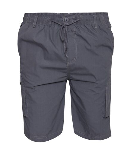 Duke Mens Nick D555 Elasticated Waist Cargo Shorts (Grey) - UTDC224