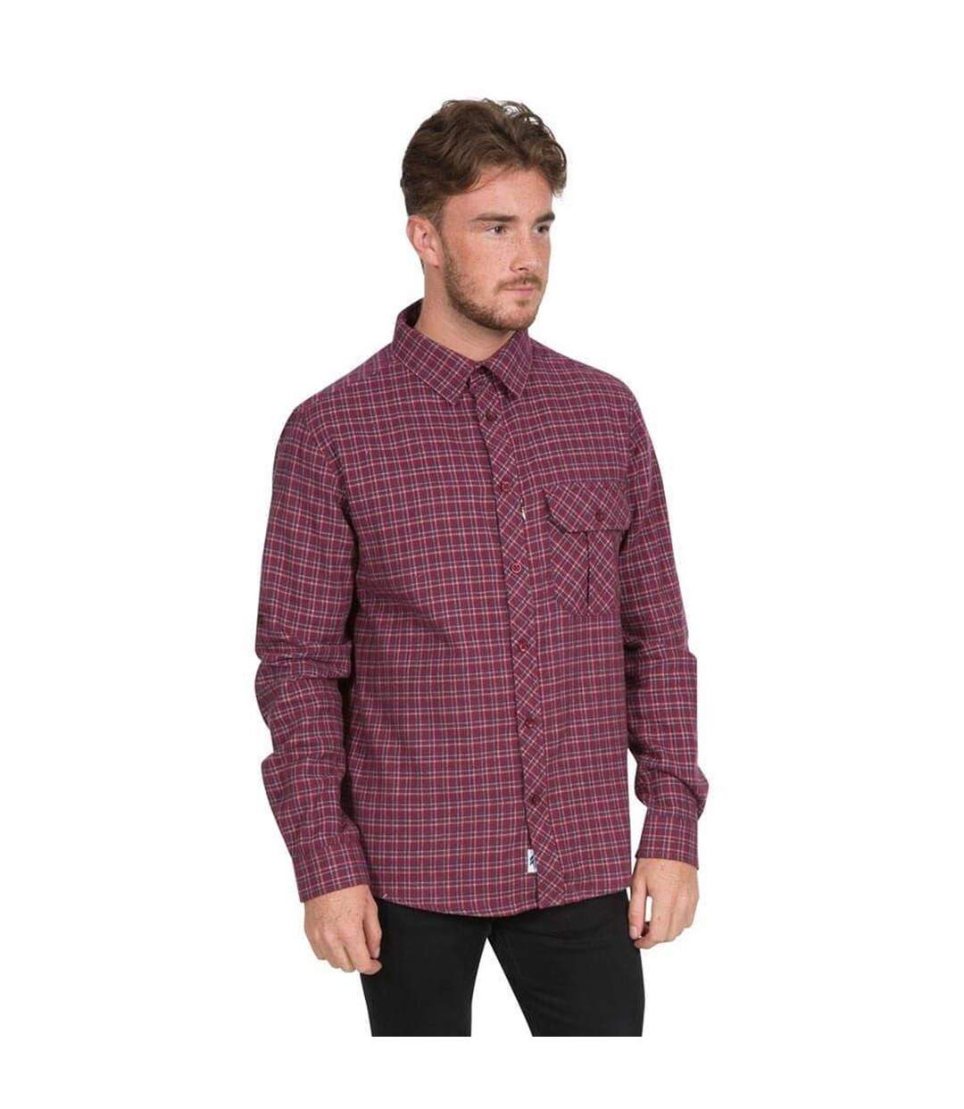 Chemise Manches Longues Motif/style Motif Écossais Snypr Homme Rouge À Carreaux Trespass-2