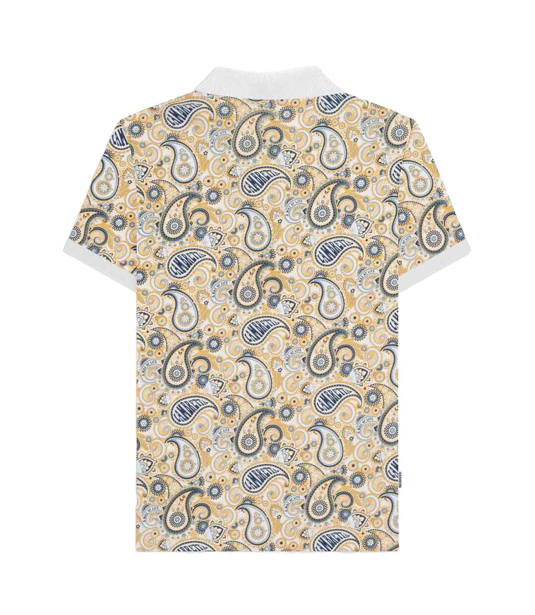 Polo ss25 homme blanc / bleu marine Lambretta-2