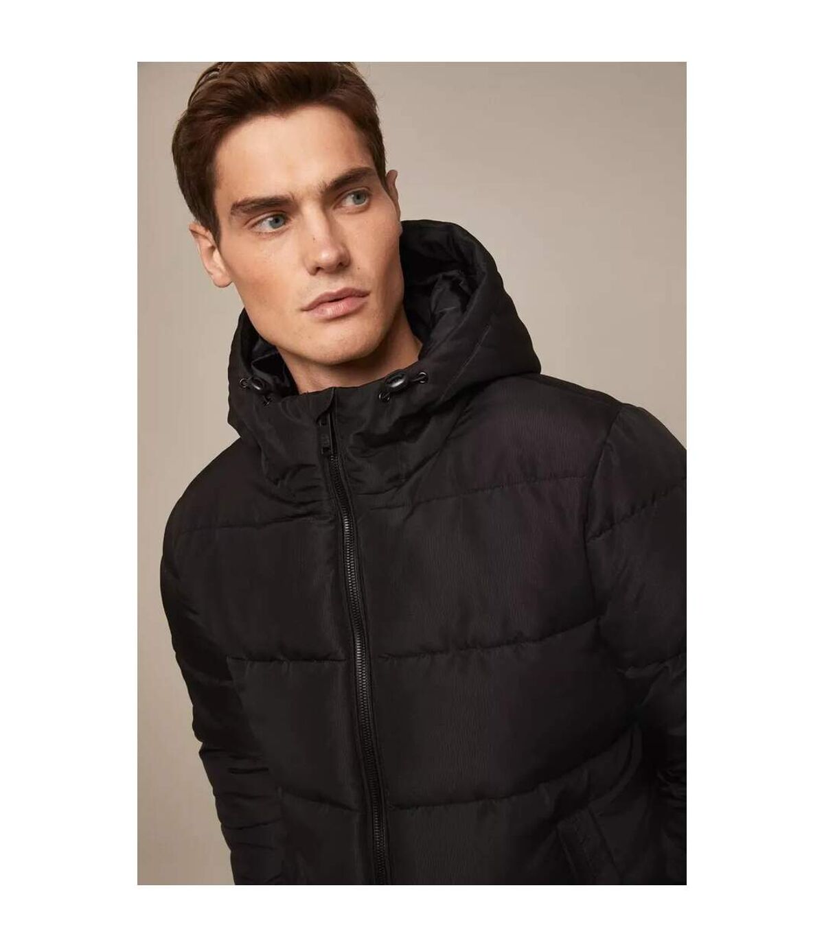 Burton Mens Quilted Hooded Regular Puffer Jacket (Black)