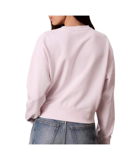 Sweat rose femme calvin klein jeans ls cropped