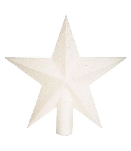 Cimier Étoile Déco Paillettes 22cm Blanc