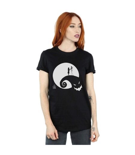 Disney Womens/Ladies Nightmare Before Christmas Moon Oogie Boogie Cotton Boyfriend T-Shirt (Noir) - UTBI41422