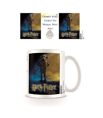 Harry Potter Warning Dobby Mug (White/Blue/Yellow) (One Size) - UTBS2287