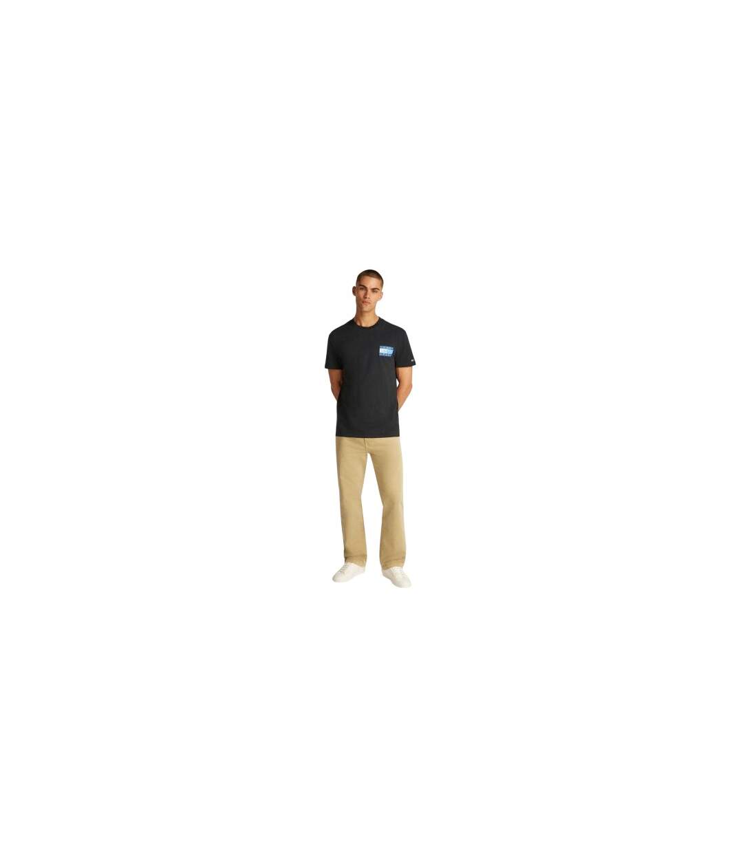 T-shirt Motif/style Drapeau Homme Noir Tommy Jeans-1