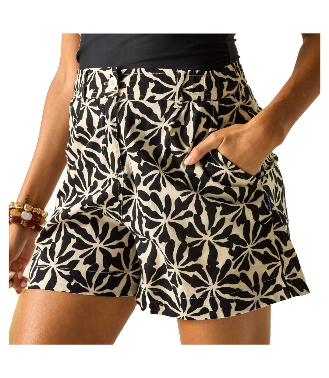 Short Motif/style Floral Abstrait Sabelle Femme Beige Regatta-4