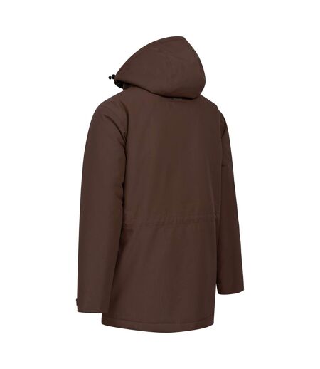 Veste Imperméable Unie À Capuche Ajustable Et Amovible Skerry Homme Marron Foncé Trespass