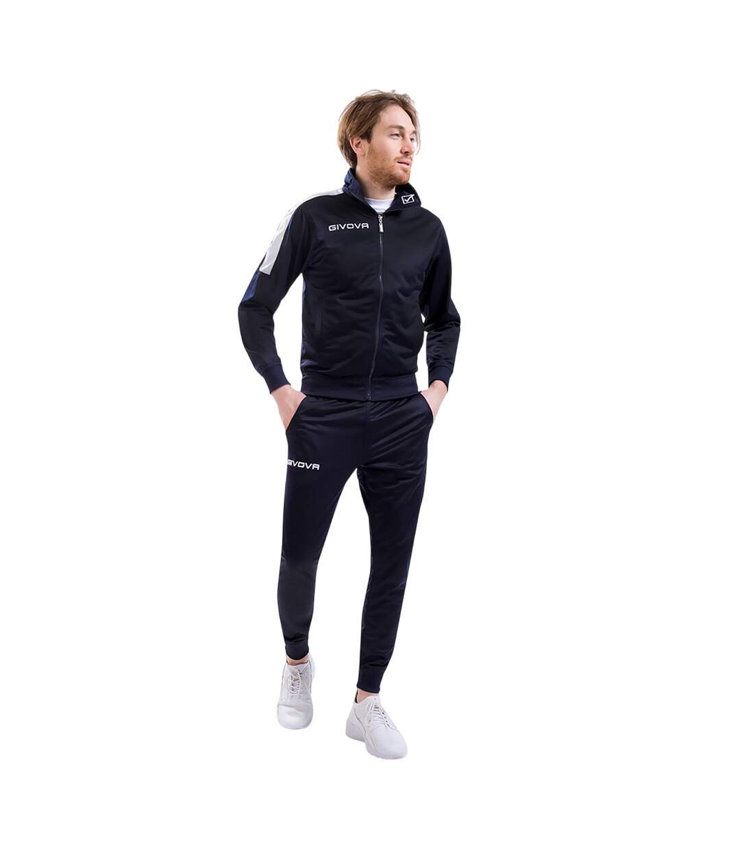 Ensemble De Survêtement Tuta Revolution Homme Blanc Bleu Marine Givova-1