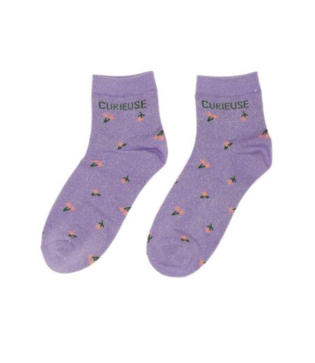 Chaussettes mauve à fleurs femme stella green curieuse