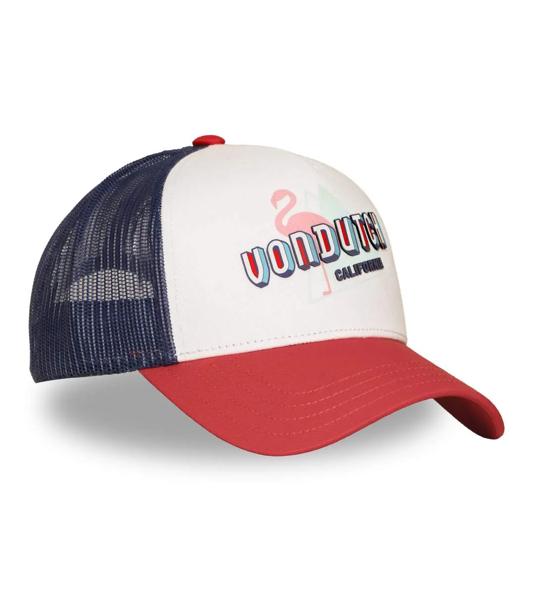 Casquette trucker filet et devant imprimé avec écusson rubber Surf Vondutch-4