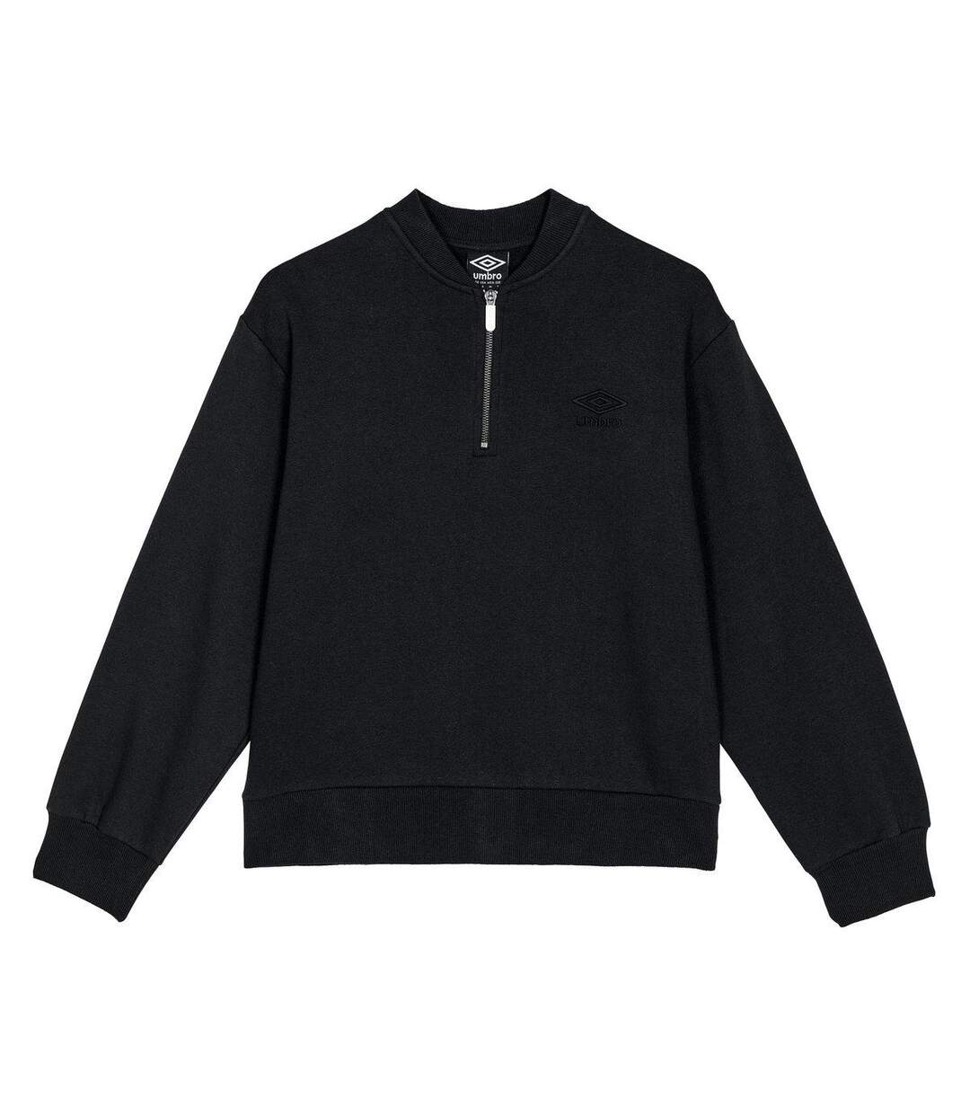 Umbro Womens/Ladies Core Half Zip Sweatshirt (Grey Marl/White)