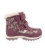 Childrens/kids Anna Frozen Leather Snow Boots Violet Cerda-1