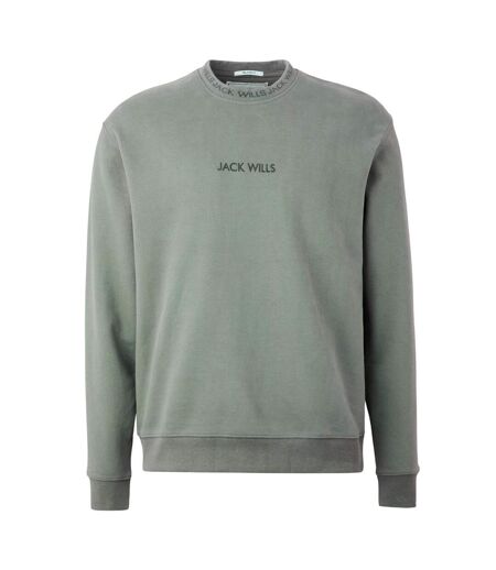 Mens Jacquard Crew Neck Sweatshirt Washed Khaki Jack Wills
