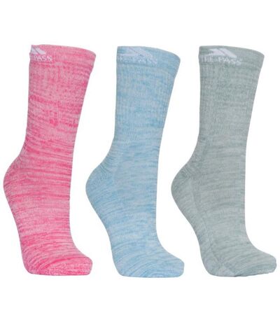Trespass Womens/Ladies Helvellyn Trekking Socks (Pack Of 3) (Rose Melange/Blue Melange/Sage Melange) - UTTP4506