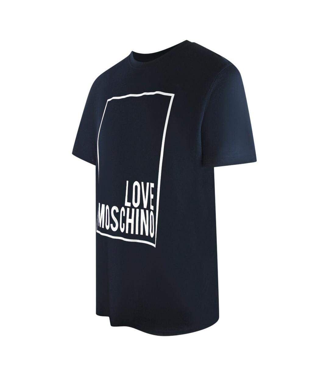 T-shirt Motif/style Logo Rectangulaire Homme Bleu Marine Foncé Love Moschino-3