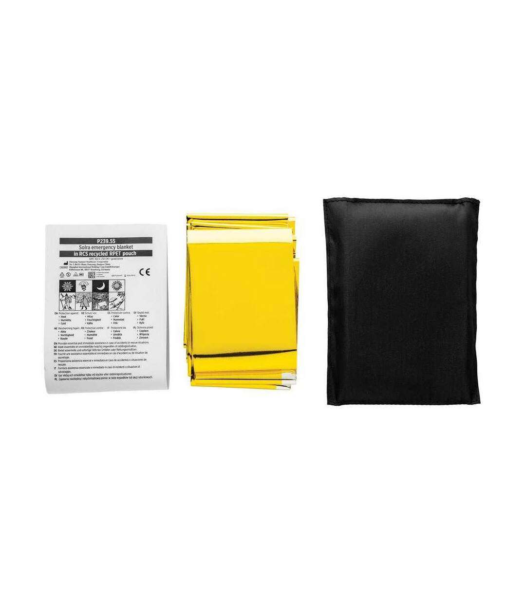 Solar Rpet Recycled Emergency Blanket One Size Silver Gold XD Collection-4