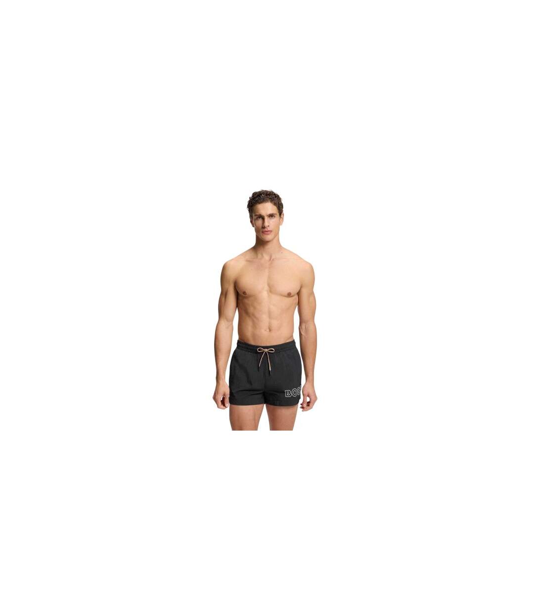 Short De Bain Motif/style Contour Du Logo Mooneye Homme Noir Boss-1