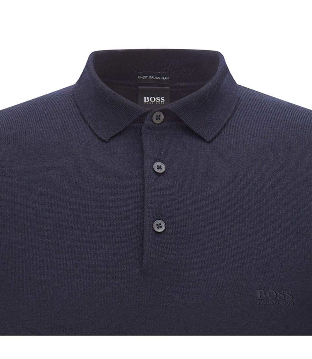 Mens Bono Long-sleeved Polo Shirt Dark Blue Boss-3