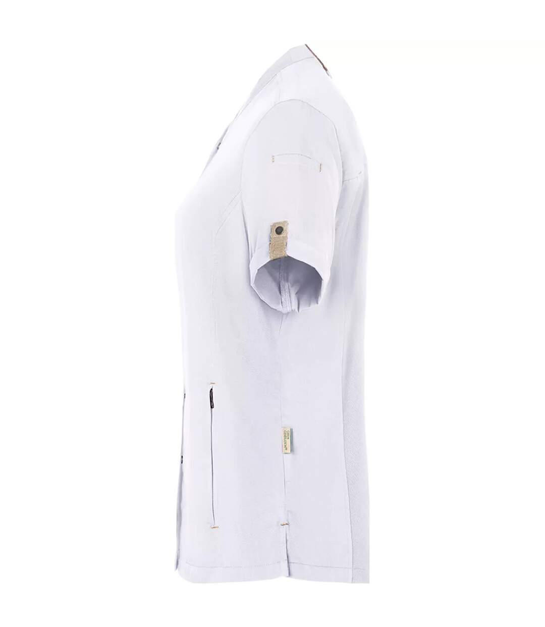 Womens/ladies Green-generation Short-sleeved Chef Jacket White Karlowsky-3