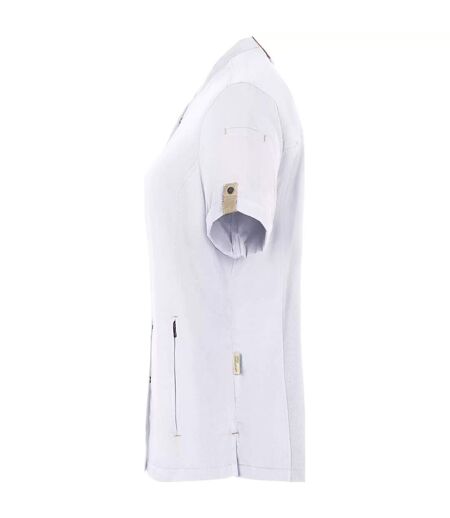 Womens/ladies Green-generation Short-sleeved Chef Jacket White Karlowsky