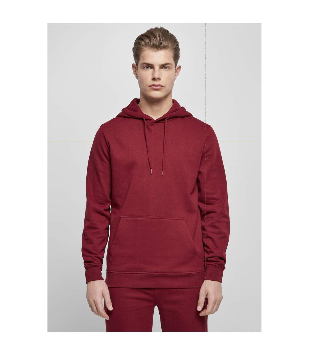 Sweat À Capuche Basic Homme Bordeaux Build Your Brand-1
