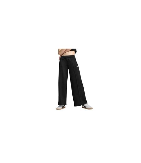 Womens/ladies T7 Open Hem Low Rise Joggers Black White Puma