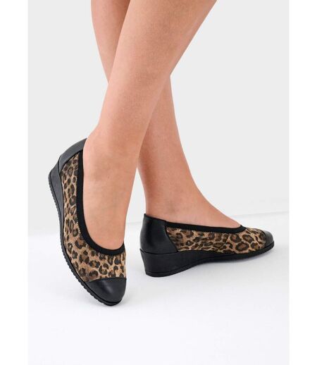 Ballerines compensées grande largeur cuir