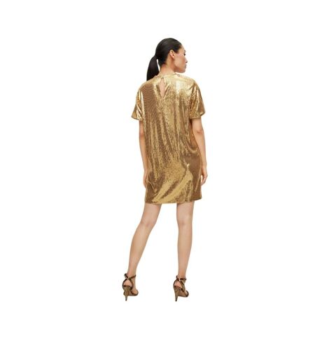Robe Femme Jaune Or Boss