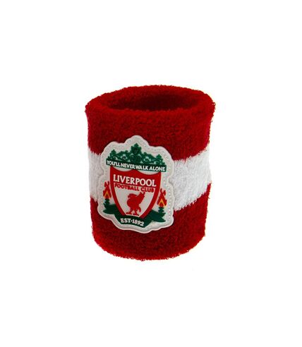 Liverpool FC Unisex Adult Crest Cotton Wristband (Pack of 2) (Red/White) (One Size)