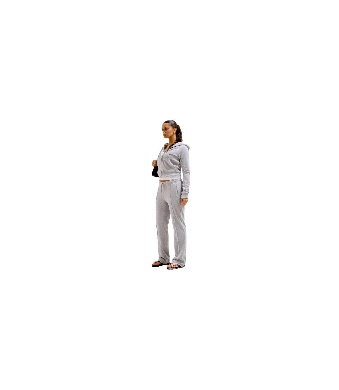 Veste À Capuche Motif/style Logo Classique Madison Femme Argenté Chiné Juicy Couture-1