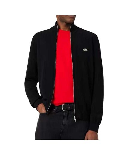 Pull zippé noir homme lacoste monta