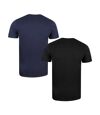Back To The Future T-shirt en coton avec logo pour hommes (lot de 2) (Noir/Marine) - UTTV796