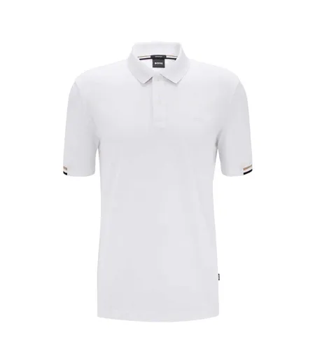 Polo Parlay Homme Blanc Boss