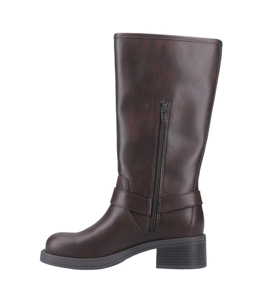 Womens/ladies Nash Tall Biker Boots Brown Rocket Dog-3