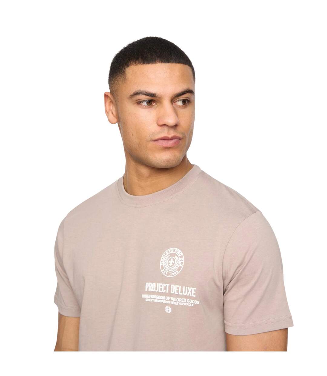 T-shirt henstamp homme taupe Henleys-3