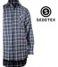 SEDETEX L100 — Chemise à carreaux manches longues bleue : chaleur en Coton gratté et dos long 100 cm-4