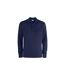 Unisex Adult Basic Chest Pocket Long-sleeved Polo Shirt Dark Navy Clique-3