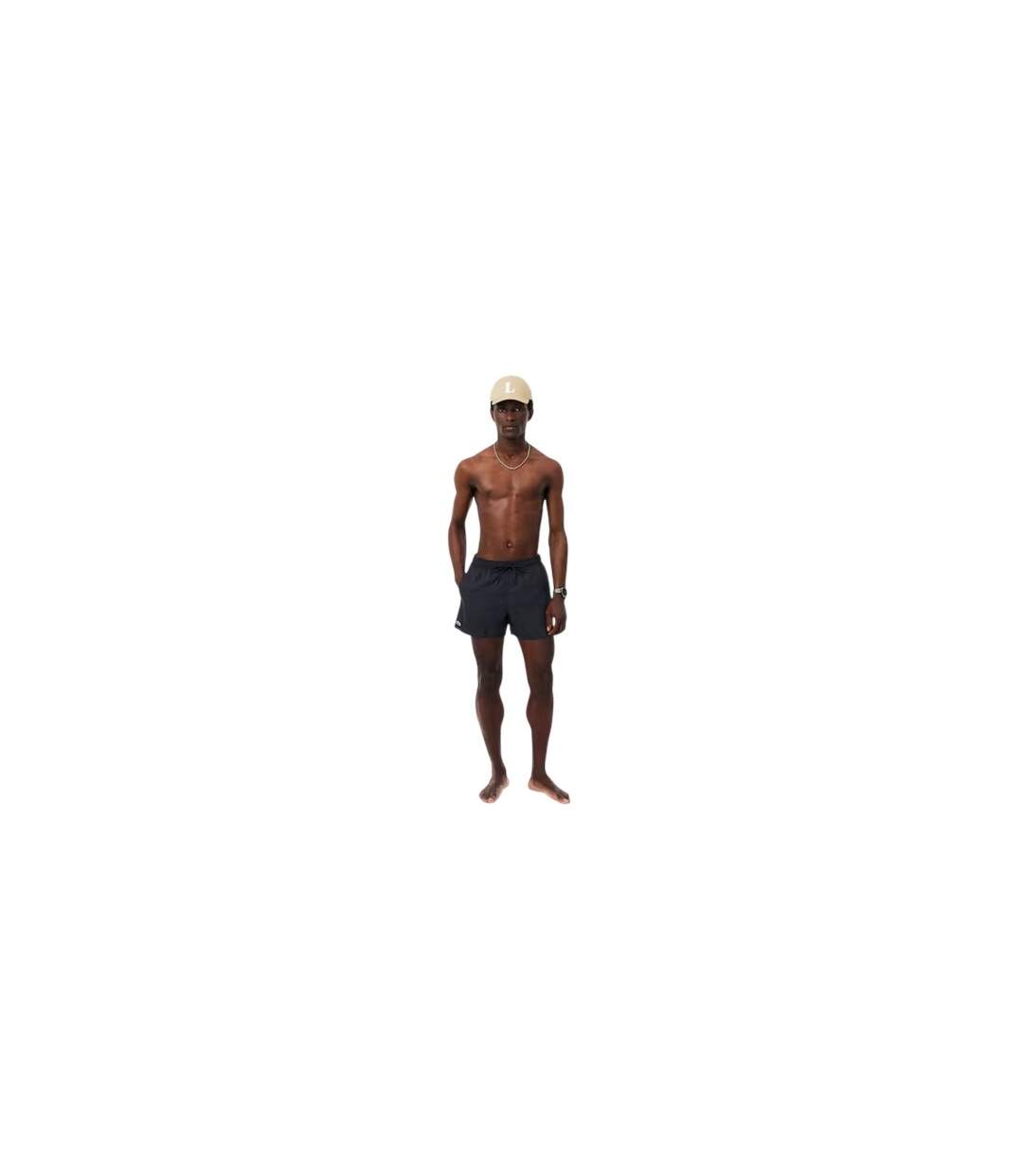 Mens Logo Swim Shorts Black Lacoste-1