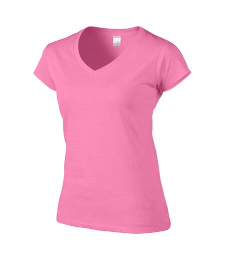 Gildan Ladies Soft Style Short Sleeve V-Neck T-Shirt (Azalea) - UTBC491