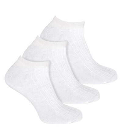 3 Pack Womens 100% Cotton Trainer Socks