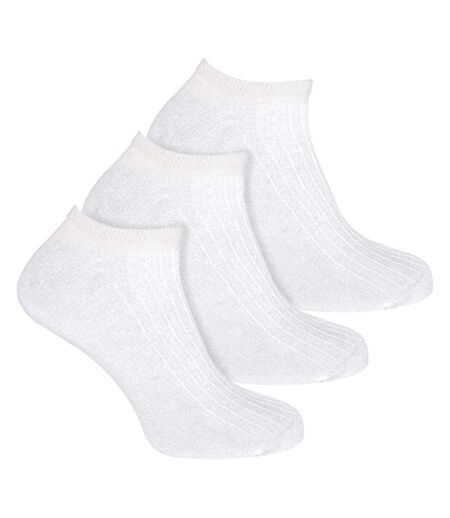 3 Pack Womens 100% Cotton Trainer Socks