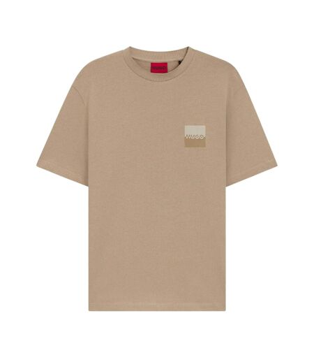Mens Dusplito Split Logo T-shirt Beige Hugo Boss