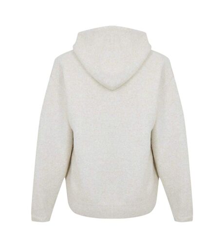 Mens Wool Blend Soft Full Zip Hoodie Beige Couture Club