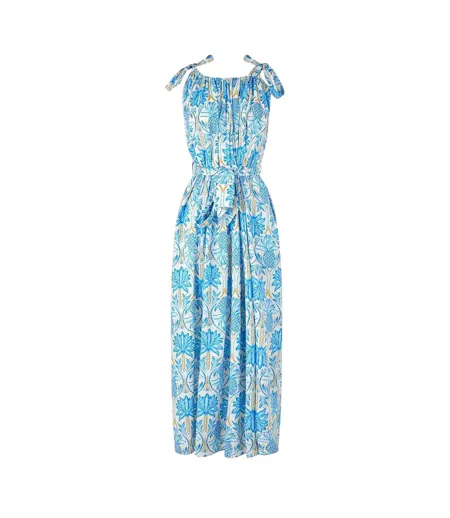 Robe Longue Motif/style Ananas Femme Bleu Biba