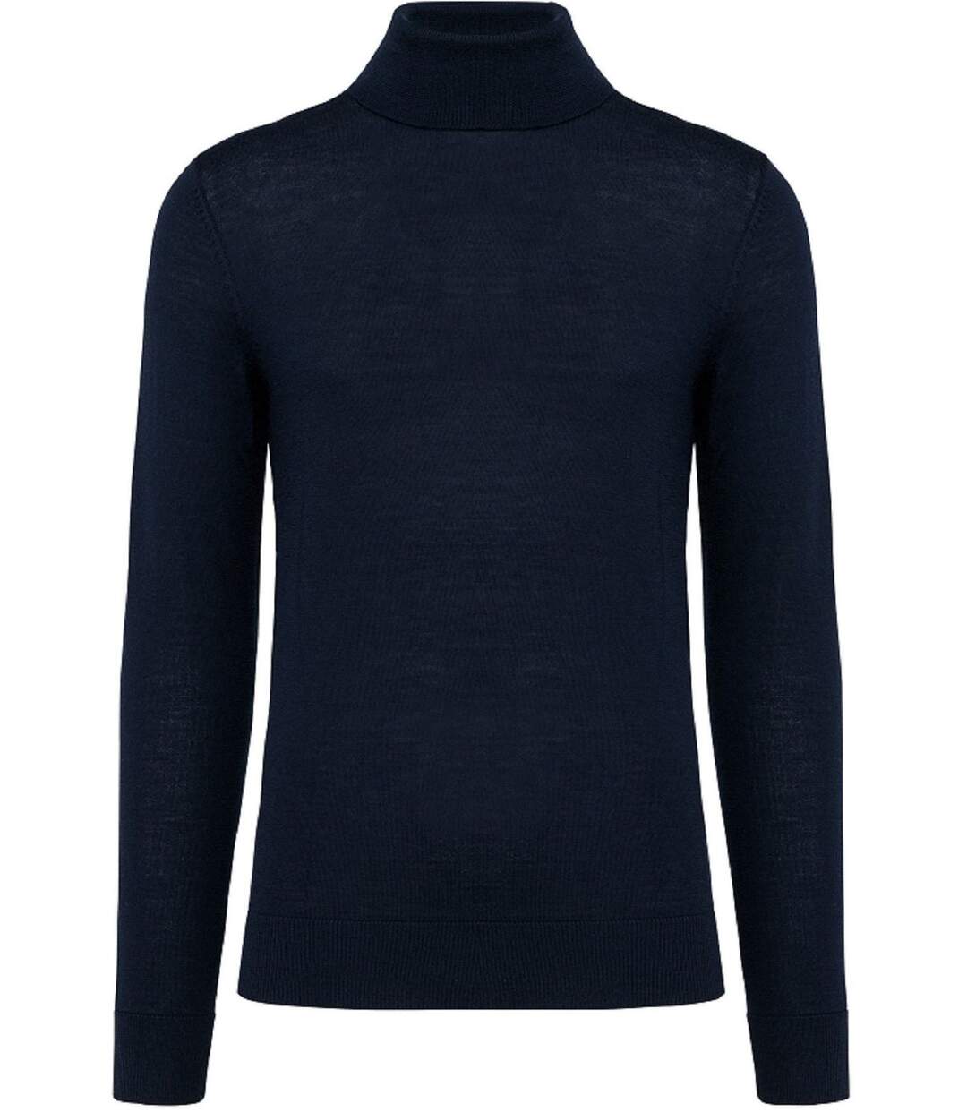 Pull Mérinos col roulé - Homme - PK912 - bleu marine