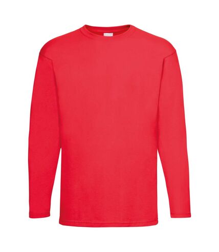 Mens Value Long Sleeve Casual T-Shirt (Bright Red)