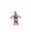 Womens/ladies Stripe Halter Neck Bikini Blue Speedo-1