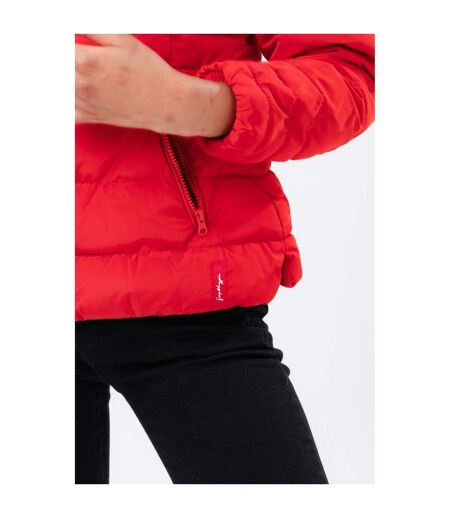 Hype Womens/Ladies Faux Fur Trim Padded Jacket (Red) - UTHY6830