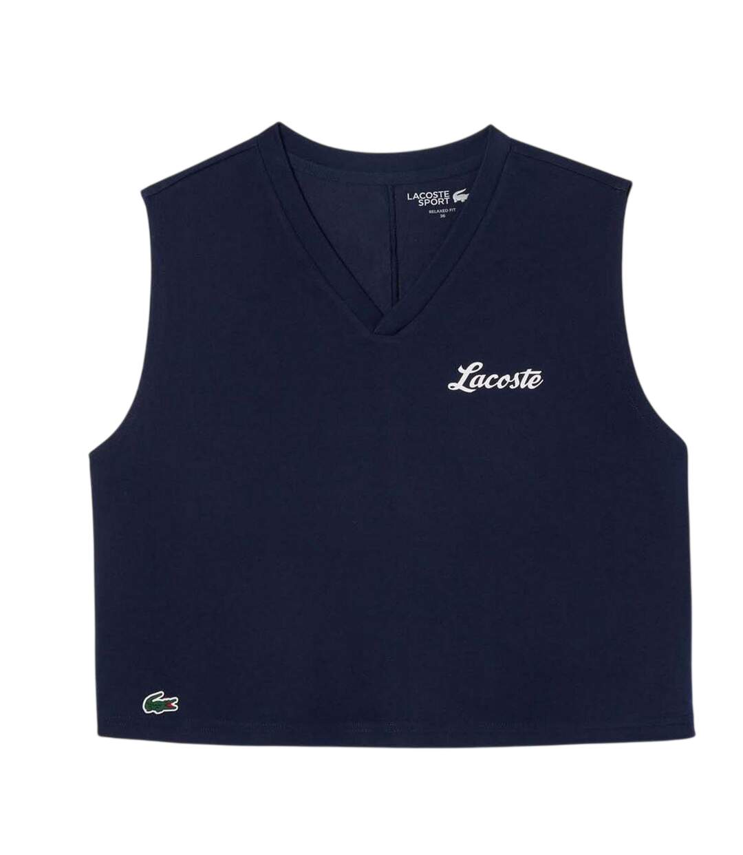 Haut Court Sans Manches Sport Femme Bleu Lacoste-1